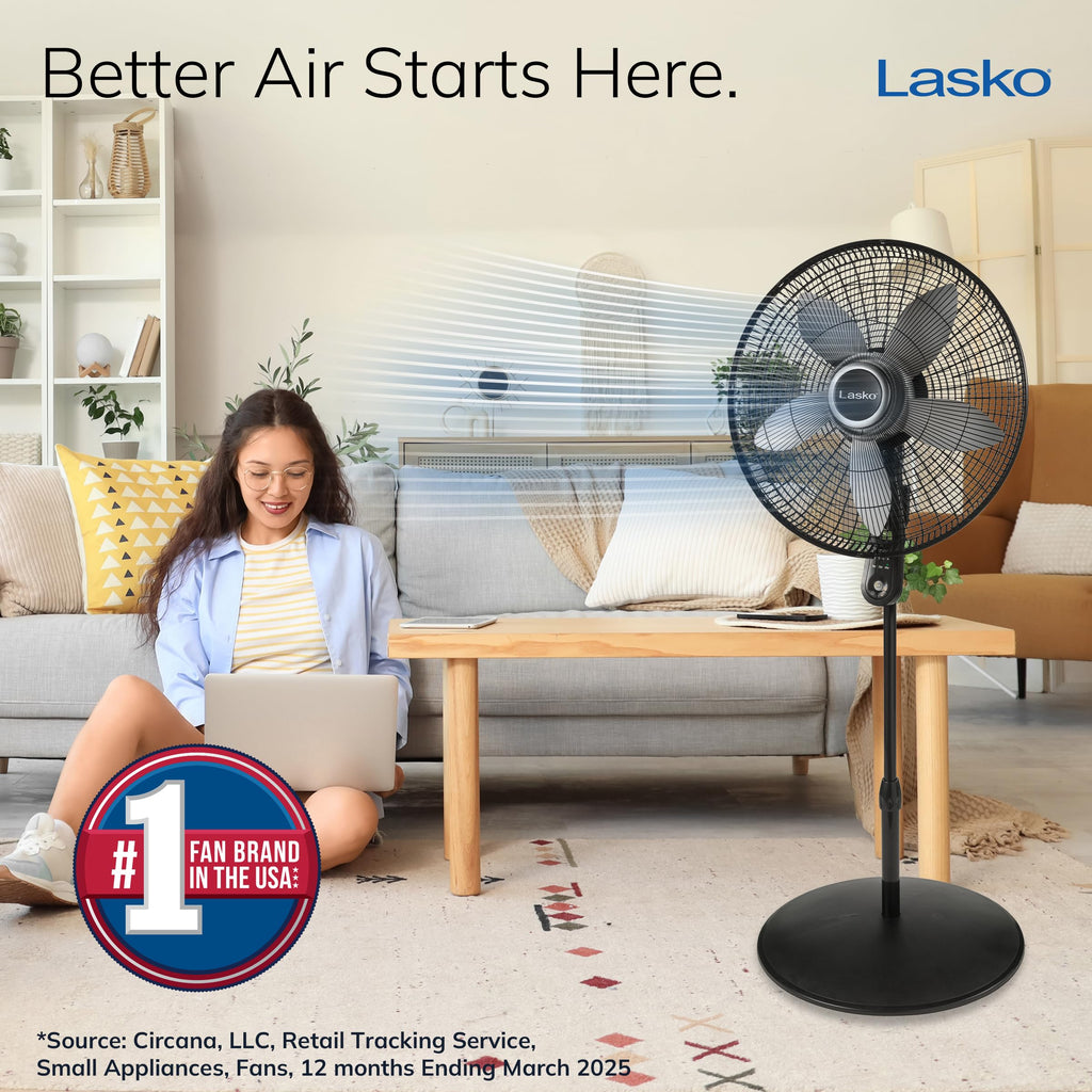 Oscillating Pedestal Fan 20" Black R74233