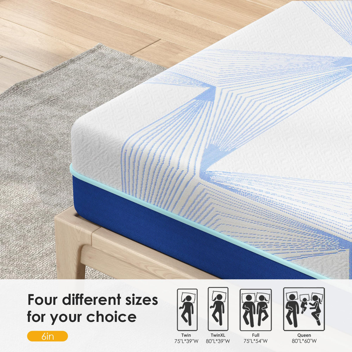 6 Inch Gel Memory Foam Twin Size Mattress E875940